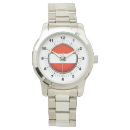 Relógio de pulseira prateado oversized com bandeir
