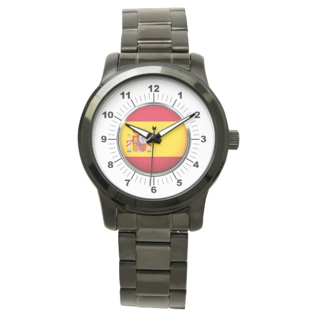 Relógio de pulseira preto oversized com bandeira d (Frente)