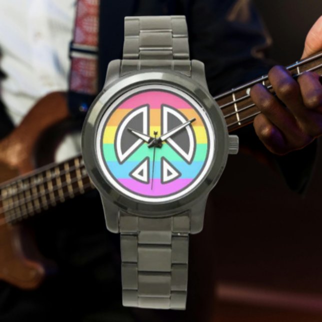 Relógio de pulseira preto superdimensionado com sí (Criador carregado)