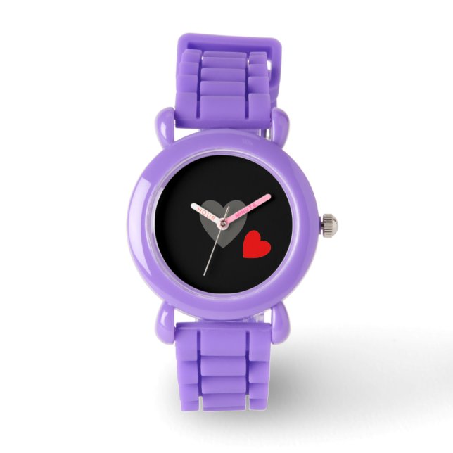 Relógio De Pulso 2 Heart Red Glitter Watch (Frente)