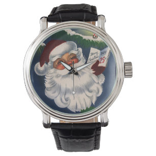 Relógio De Pulso 50 Papai Noel alegre retro, natal vintage