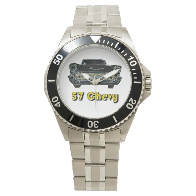 Relógio De Pulso 57 Chevy Classic Stainless Steel Watch (Frente)
