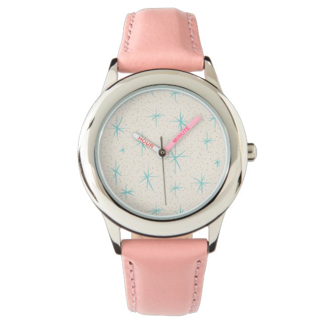 Relógio De Pulso A Idade do Espaço Torquoise Starbursts Kid's Watch (Frente)