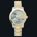 Relógio De Pulso A onda do Excelente de Kanagawa<br><div class="desc">O Excelente Wave Watch O Excelente Wave de Kanagawa, também conhecido como A Onda do Excelente ou simplesmente A Onda, é um impressão de bloco de madeira do artista japonês Katsushika Hokusai. Exemplo de arte ukiyo-e, ela foi publicada entre 1830 e 1833 como a primeira na série 36 Views do...</div>