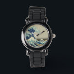 Relógio De Pulso A onda do Excelente de Kanagawa<br><div class="desc">O Excelente Wave Watch O Excelente Wave de Kanagawa, também conhecido como A Onda do Excelente ou simplesmente A Onda, é um impressão de bloco de madeira do artista japonês Katsushika Hokusai. Exemplo de arte ukiyo-e, ela foi publicada entre 1830 e 1833 como a primeira na série 36 Views do...</div>