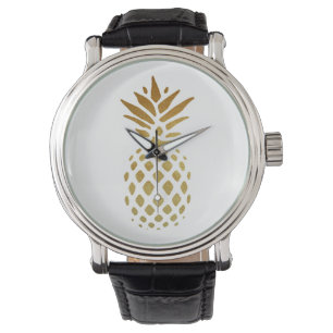Relógio De Pulso Abacaxi dourado, fruta no ouro