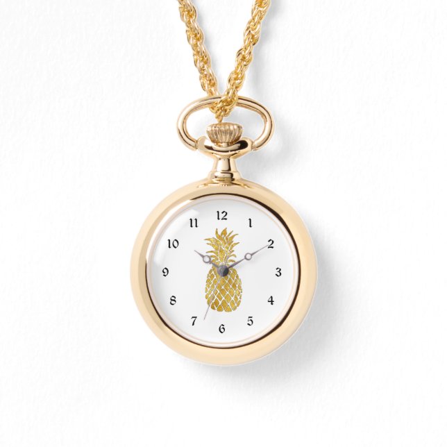 Relógio De Pulso Abacaxi ouro (Frente)