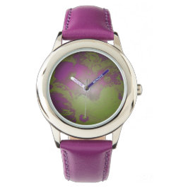 Relógio De Pulso Abstrato verde e roxo Excelente eWatch de padrão