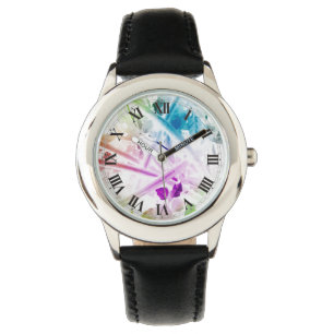 Relógio De Pulso Abstrato Watercolor Floral Wrist Watch