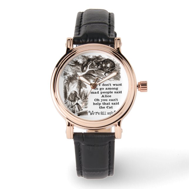 Relógio De Pulso Alice no País das Maravilhas; Gato de Cheshire com (Frente)