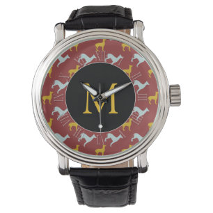 Relógio De Pulso Ano do Cão 2018 Zodiac Birthday Monogram Watch Ro