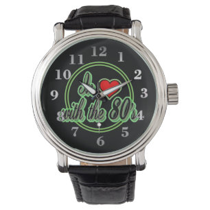 Relógio De Pulso Apaixonado Pelo anos 80 Retro Green Logo Wrist Wat