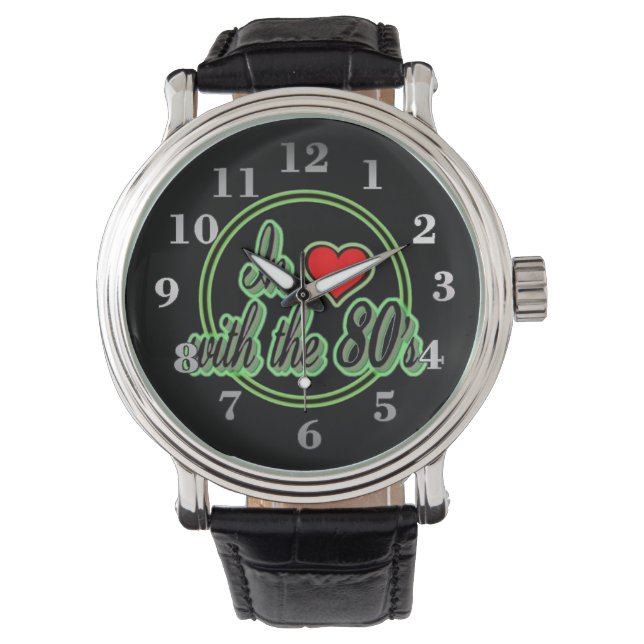 Relógio De Pulso Apaixonado Pelo anos 80 Retro Green Logo Wrist Wat (Frente)
