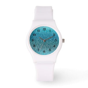 Relógio De Pulso Aqua Ombre Zebra Print
