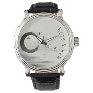 Relógio De Pulso Aqui & Agora / Círculo Zen Enso Koi Brush Pintura