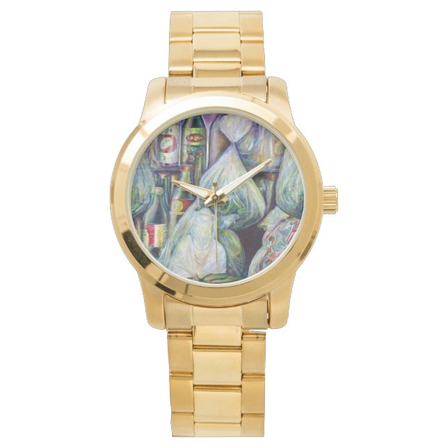 Relógio De Pulso Aromas secos ao Sol de Singapura (Frente)