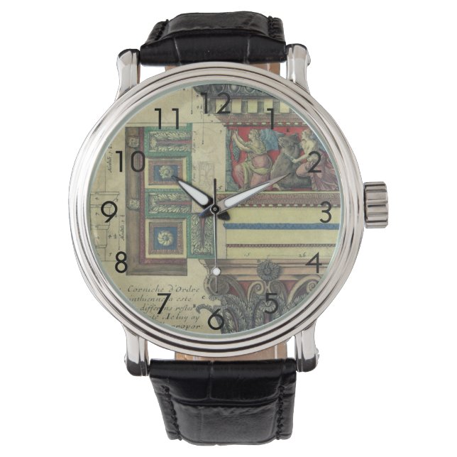 Relógio De Pulso Arquitetura Antiga, Coluna com Revestimento de Cor (Frente)