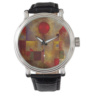 Relógio De Pulso Arte Colorida Abstrata Balão Vermelho Paul Klee
