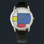 Relógio De Pulso Arte Moderna De Stijl Geométrica Minimalista Mondr<br><div class="desc">Design Minimalista Mondrian De Stijl Arte Moderna em Blocos de Cores Vermelho,  Azul,  Amarelo e Branco.</div>