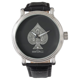 Relógio De Pulso Ás de espada artístico retro do póquer