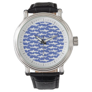 Relógio De Pulso Ataque do tubarão - azul e branco