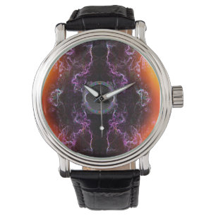Relógio De Pulso Auto-falante de música e padrão de neon roxo