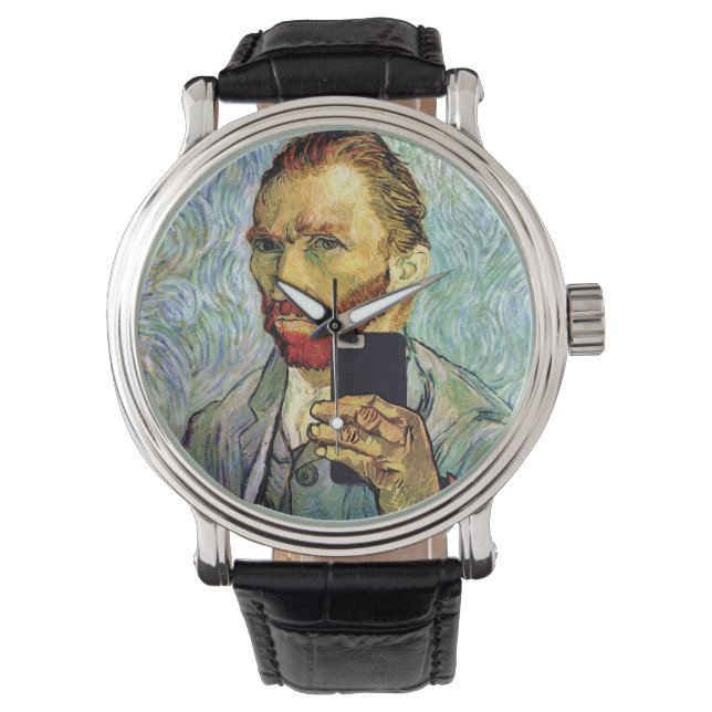Relógio De Pulso Autorretrato de Vincent Van Gogh com celular selfi (Frente)