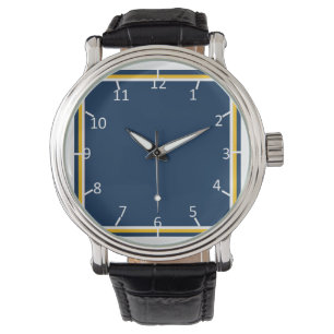 Relógio De Pulso Azul carregado e Dourado