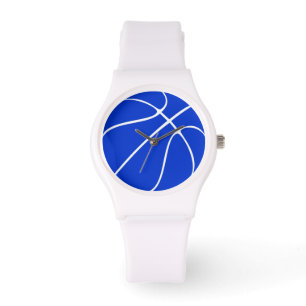 Relógio de pulso azul do basquetebol das mulheres