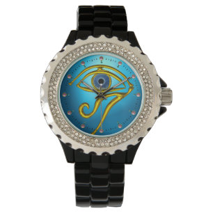 Relógio De Pulso AZUL TALISMAN, DOURADO HORUS EYE Aqua Blue