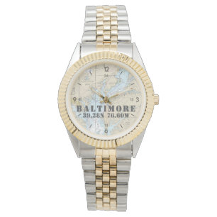 Relógio De Pulso Baltimore MD NMaritime Latitude Longitude Boater