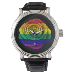 Relógio De Pulso Bandeira cor-de-rosa do orgulho gay do arco-íris
