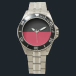 Relógio De Pulso Bandeira de Nijmegen<br><div class="desc">Bandeira de Nijmegen, Países Baixos A bandeira é constituída por duas faixas horizontais de largura igual, a mais alta preta e a mais baixa vermelha</div>