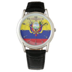 Relógio De Pulso Bandeira lustrosa do Ecuadorian