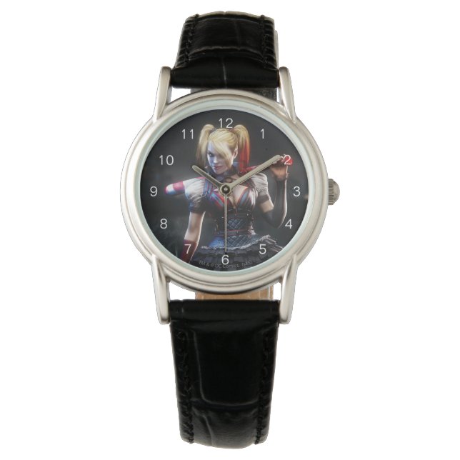Relógio De Pulso Batman Arkham Knight | Harley Quinn com Bat (Frente)