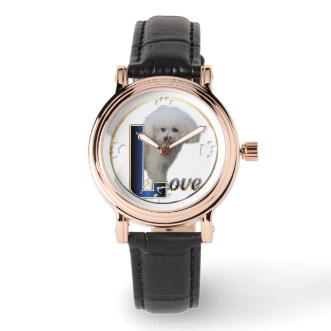 Relógio De Pulso Bichon Frise Dog Art (Frente)