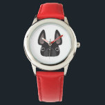 Relógio De Pulso Black Frenchie Watch<br><div class="desc">Que horas são? Horário francês!</div>
