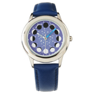 Relógio De Pulso Blue Children's Moon Phase Astronomy Watch
