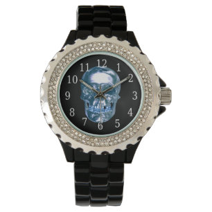 Relógio De Pulso Blue Crome Skull Watch