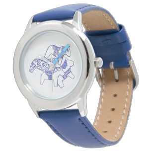 Relógio De Pulso Blue Dala Horse