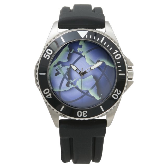Relógio De Pulso Blue World White United Sports Wrist Watch (Frente)