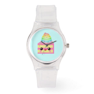 Relógio De Pulso Bolo de Arco-íris de Desenho Kawaii
