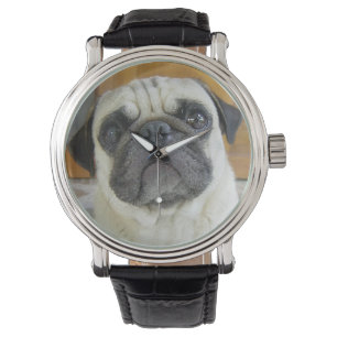 Relógio de pulso bonito da cara do Pug