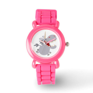 Relógio De Pulso Bonito Toothy Cartoon Unicorn Watch