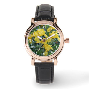 Relógio De Pulso Bonito Yellow Iris Flowers Watch