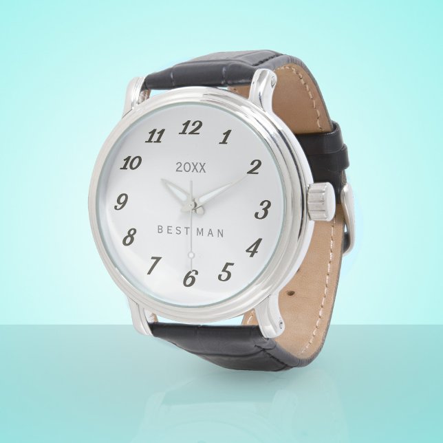 Relógio De Pulso Bridal Party Best Man Padrinhos de casamento (You can add your wedding year to this Best Man Watch. Makes a lovely memento for a special day)