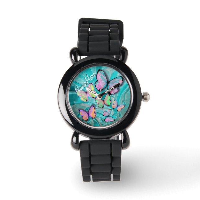 Relógio De Pulso Butterfly Watch! Adicionar nome! Garota Dom! (Frente)