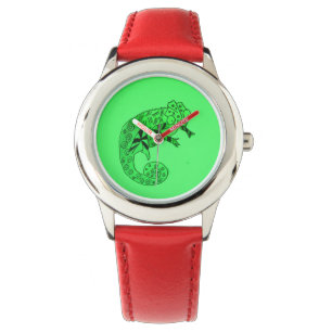 Relógio De Pulso Camaleão verde da tinta