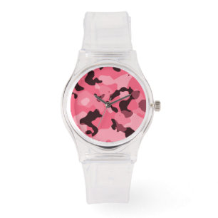 Relógio De Pulso Camo rosa-rosa-rosa; Camuflagem