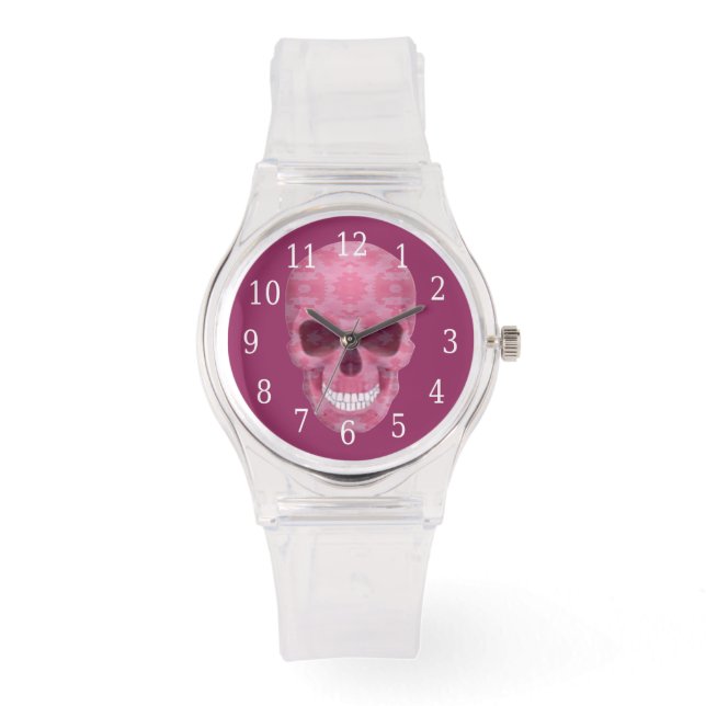 Relógio De Pulso Camuflagem Rosa - Assistir ao Crânio (Frente)